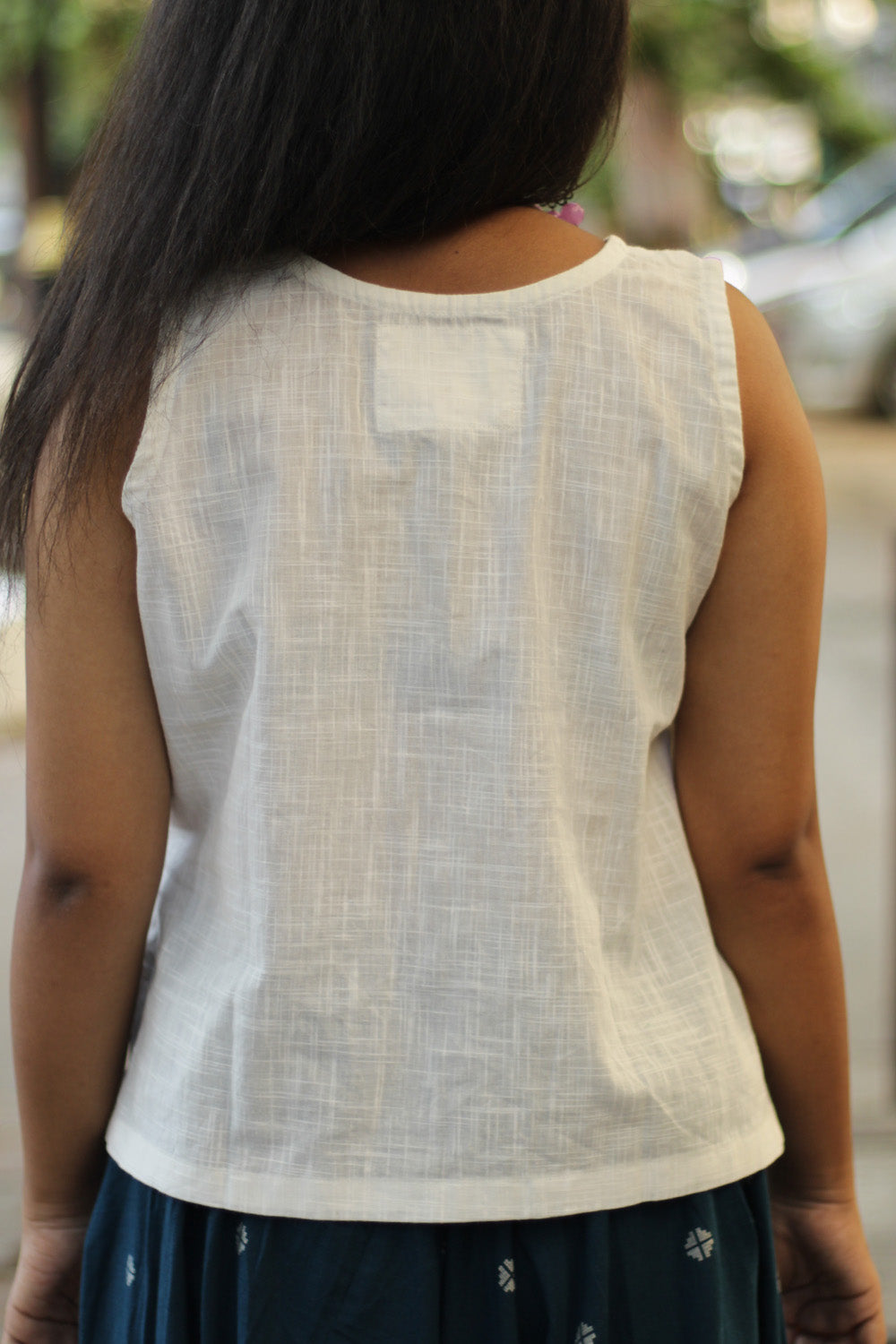 Front Buttoned Vest | White