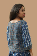 Mrittika | Crop Top | Blue Trellis Ajrakh