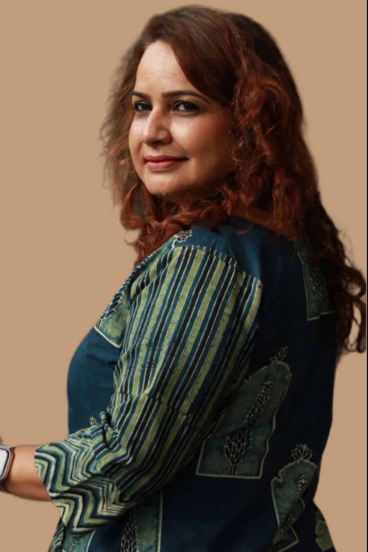 Bhoomi | Crossover Top | Jharokha Ajrakh Sea Green
