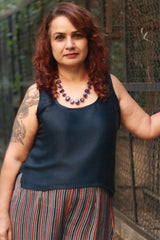 Modal Silk Vest | Navy Blue