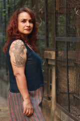 Modal Silk Vest | Navy Blue