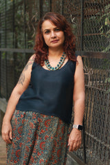 Modal Silk Vest | Navy Blue