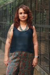 Modal Silk Vest | Navy Blue