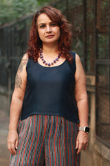 Modal Silk Vest | Navy Blue