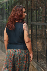 Modal Silk Vest | Navy Blue