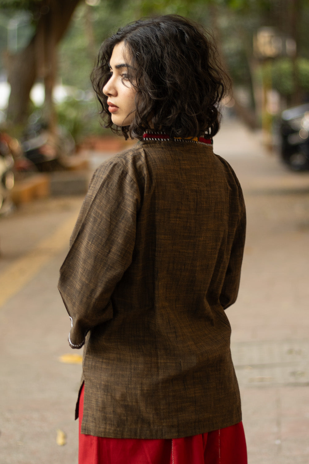Gor Banjara | Embroidered Top | Brown