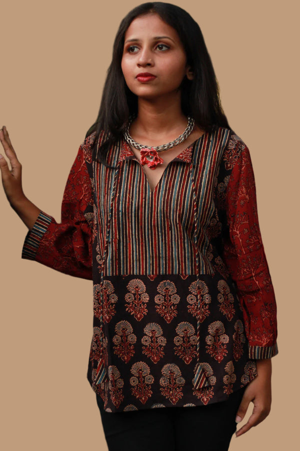 Saanjh | Cotton Top with Mul Sleeves