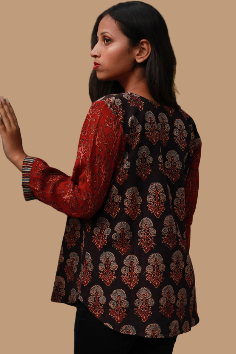 Saanjh | Cotton Top with Mul Sleeves