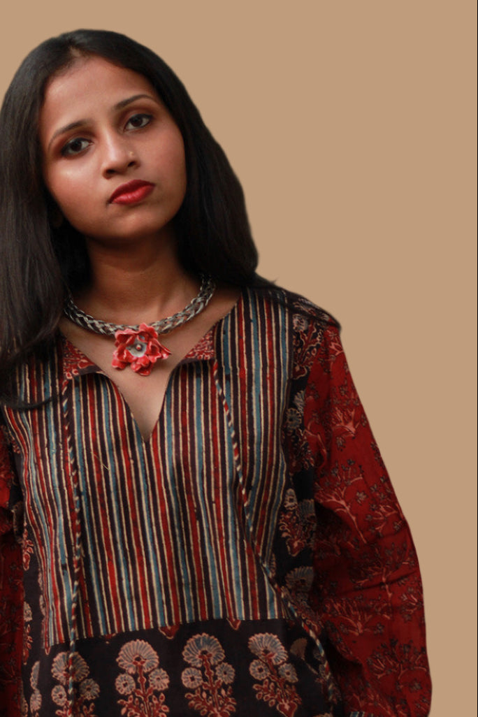 Saanjh | Cotton Top with Mul Sleeves