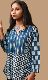 Saanjh | Cotton Top  | Indigo Bindoo