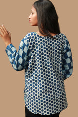 Saanjh | Cotton Top  | Indigo Bindoo