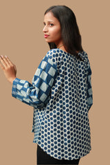 Saanjh | Cotton Top  | Indigo Bindoo
