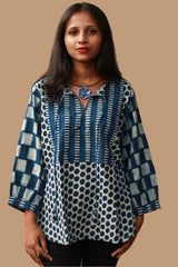 Saanjh | Cotton Top  | Indigo Bindoo