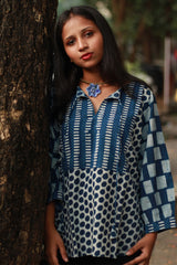 Saanjh | Cotton Top  | Indigo Bindoo