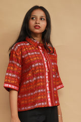 Kanaka | Khunn Cropped Shirt | Multicolour Elephants