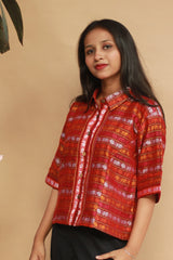 Kanaka | Khunn Cropped Shirt | Multicolour Elephants