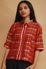 Kanaka | Khunn Cropped Shirt | Multicolour Elephants