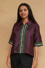 Kanaka | Khunn Cropped Shirt / Blouse | Pink & Green