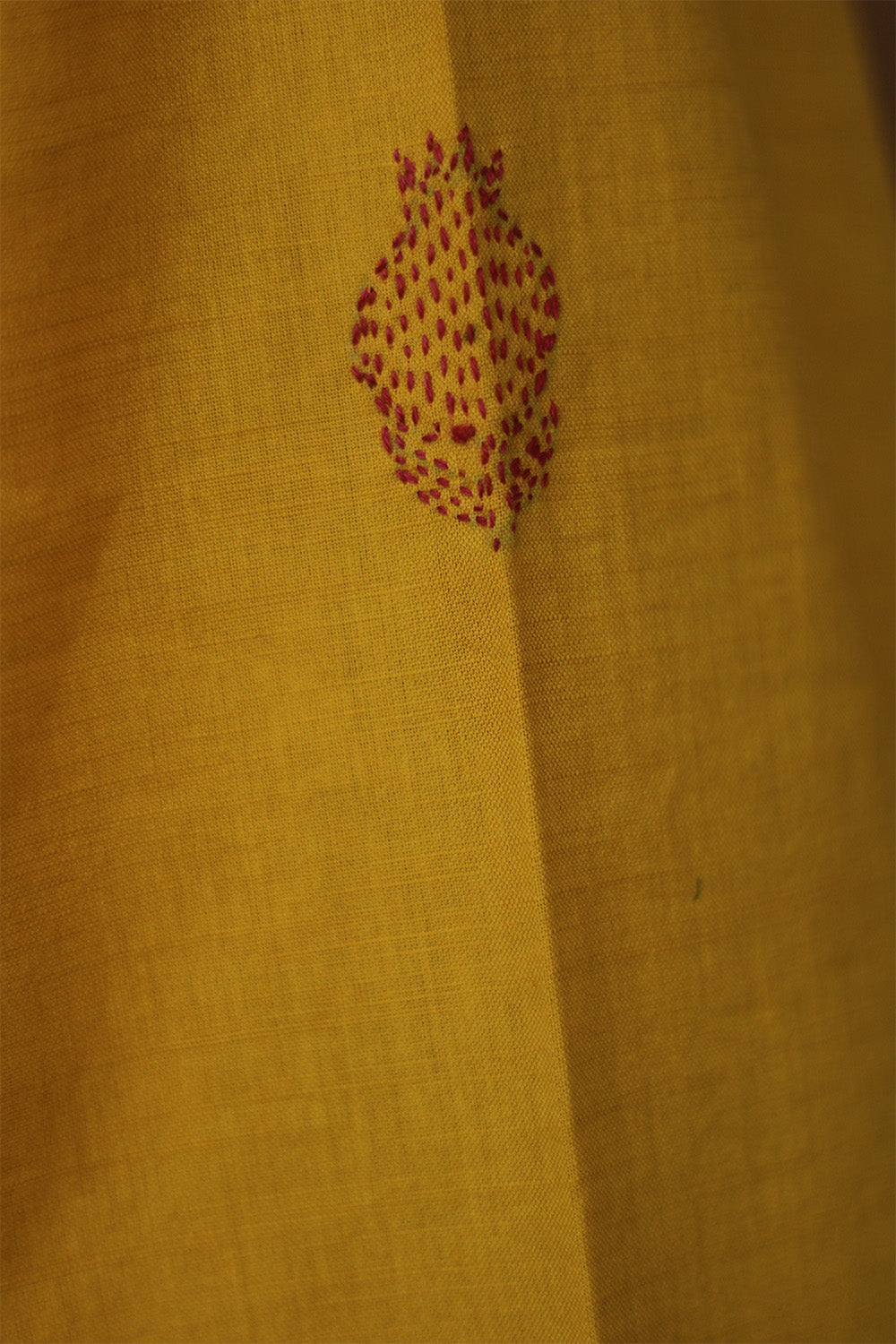 Ambrai |  Embroidered Cotton Shirt | Chrome Yellow