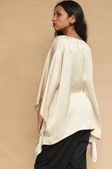 Taarini | Modal Silk Kaftan Top | Ivory