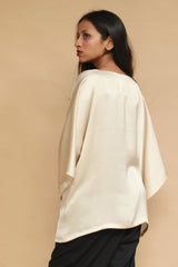 Taarini | Modal Silk Kaftan Top | Ivory