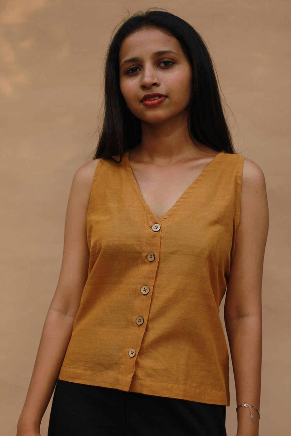 Front Buttoned Vest | Cotton | Simply Sienna