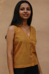 Front Buttoned Vest | Cotton | Simply Sienna