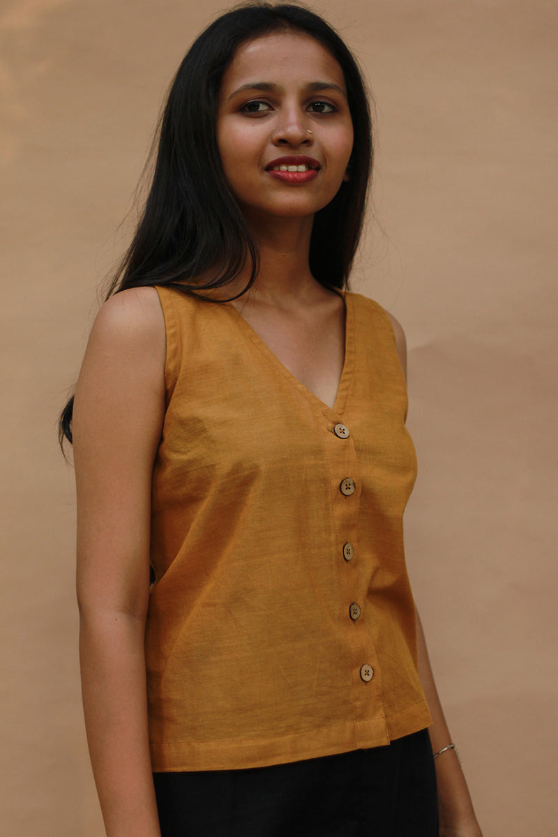 Front Buttoned Vest | Cotton | Simply Sienna