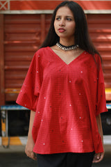 Taral | Anti Fit Cotton Top | Rouge Checks