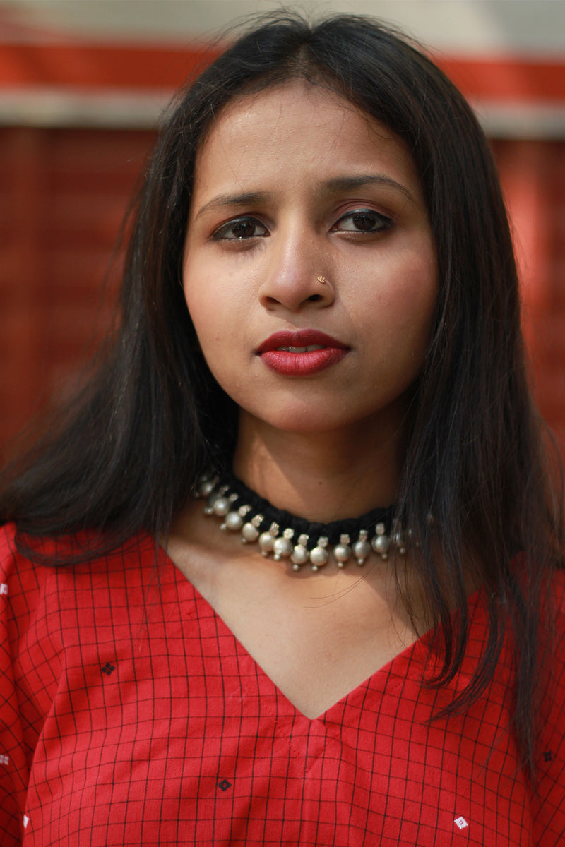 Taral | Anti Fit Cotton Top | Rouge Checks
