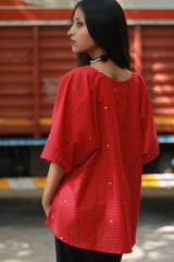Taral | Anti Fit Cotton Top | Rouge Checks