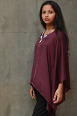 Taarini | Modal Silk Kaftan Top | Wine