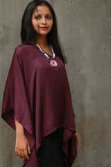Taarini | Modal Silk Kaftan Top | Wine