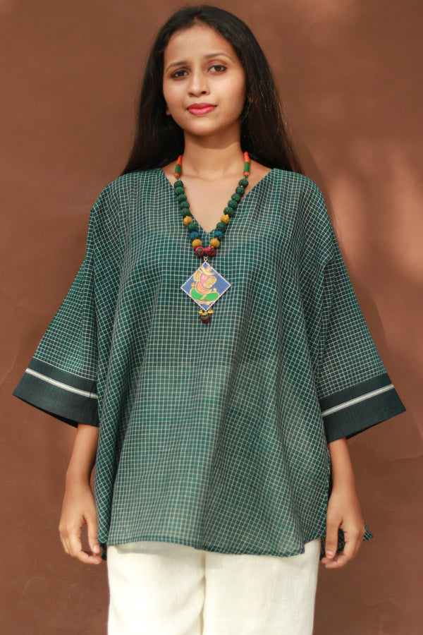 Taral | Anti Fit Cotton Top | Patteda Anchu | Green
