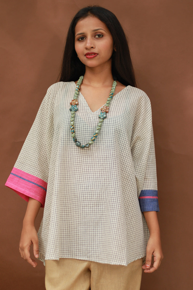 Taral | Anti Fit Cotton Top | Patteda Anchu | Ivory