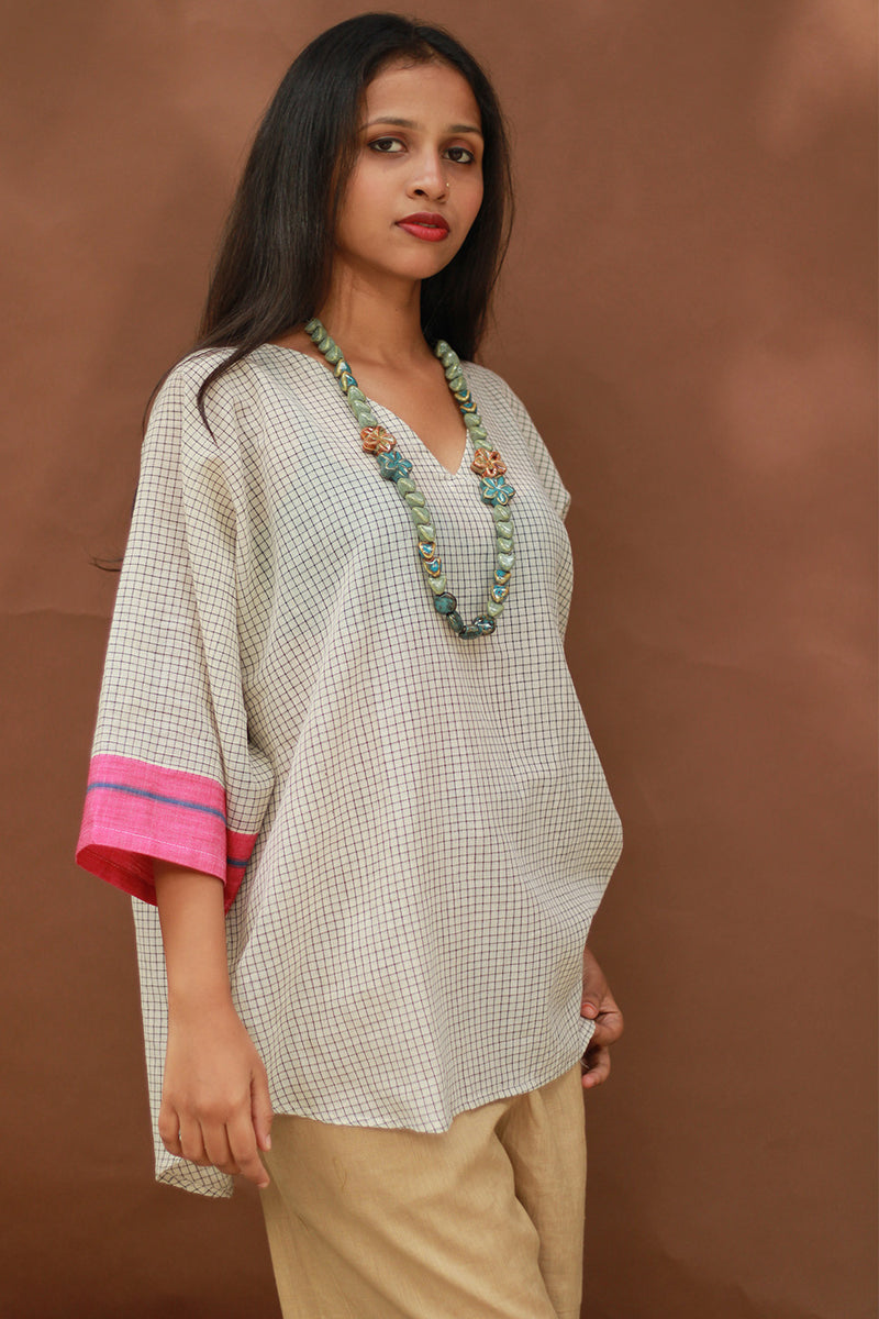 Taral | Anti Fit Cotton Top | Patteda Anchu | Ivory
