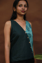 Bhoomi | Sleeveless Crossover Top | Teal