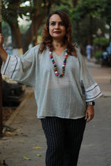 Taral | Anti Fit Cotton Top | Patteda Anchu | Ivory