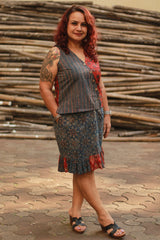 Manchali | Short Skirt | Indigo Universe Ajrakh