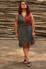 Manchali | Short Skirt | Indigo Universe Ajrakh