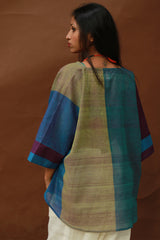 Taral | Anti Fit Cotton Top | Teal with Mustard