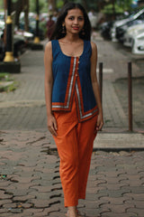 GupShup | Asymmetric Sleeveless Top | Cobalt with Khunn