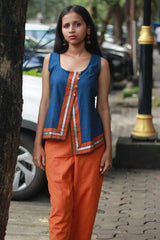 GupShup | Asymmetric Sleeveless Top | Cobalt with Khunn