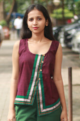 GupShup | Asymmetric Sleeveless Top | Wine with Khunn