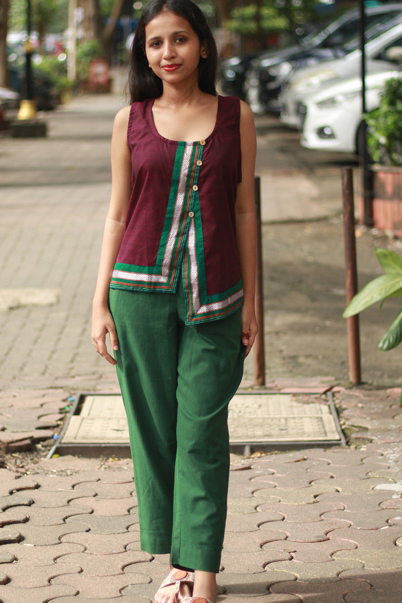 GupShup | Asymmetric Sleeveless Top | Wine with Khunn