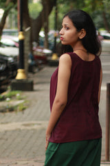 GupShup | Asymmetric Sleeveless Top | Wine with Khunn