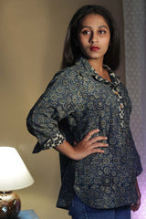 Madhura | Tunic | Ajrakh Indigo Universe