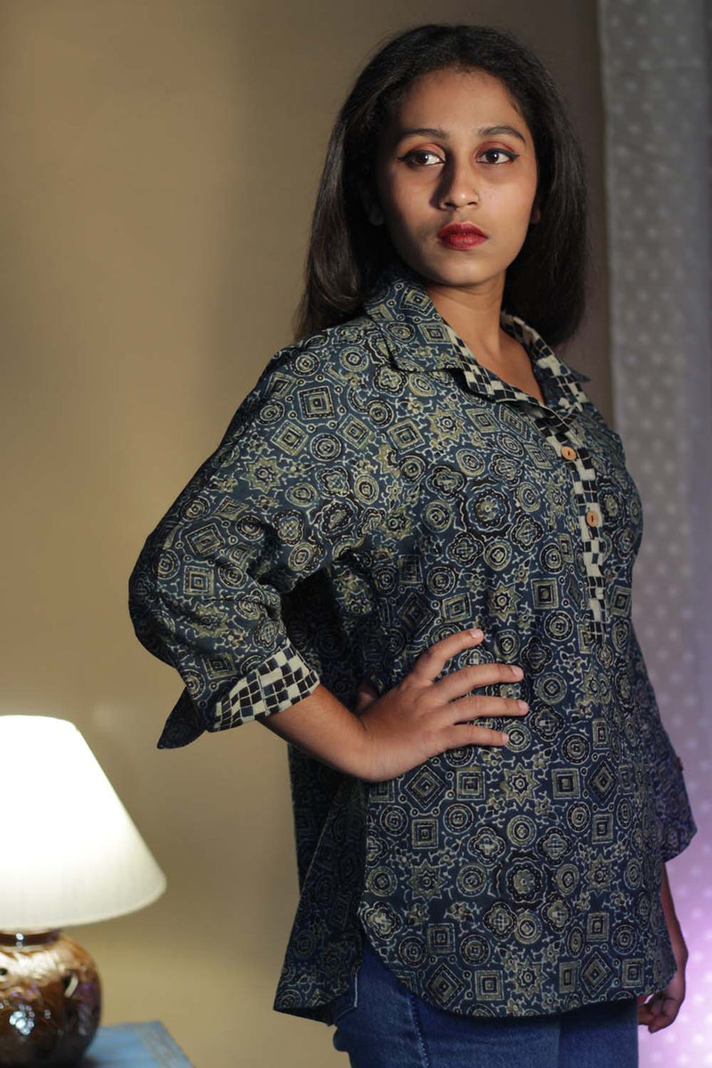 Madhura | Tunic | Ajrakh Indigo Universe