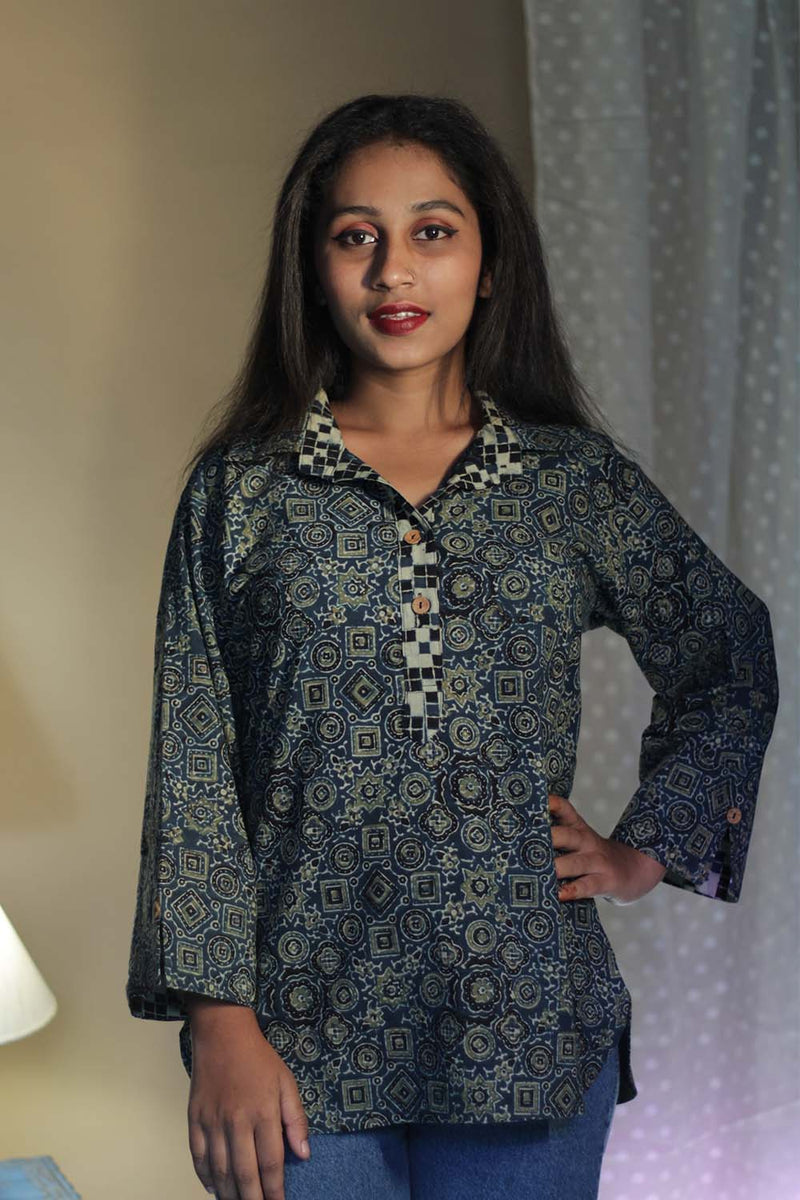 Madhura | Tunic | Ajrakh Indigo Universe
