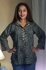 Madhura | Tunic | Ajrakh Indigo Universe